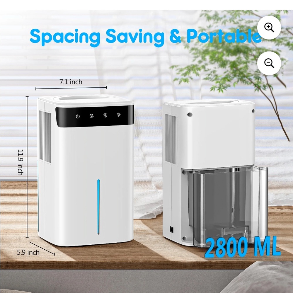 Lightweight and Energy Efficient Aootek Dehumidifier with 7 LED Color Options - Picture 4 of 11